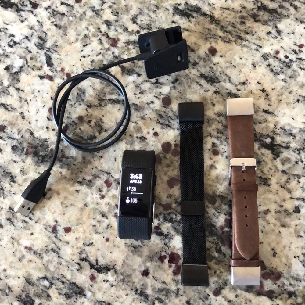 Fitbit Charge 2 w/ charger and 2 extra bands.